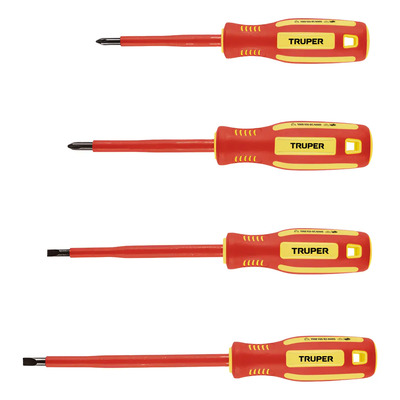 Kit 4 Desarmadores Dieléctricos Punta Y Cruz, Truper