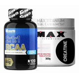 Kit Bcaa 120 Caps Growth + Creatina Pura 300g Max Titanium