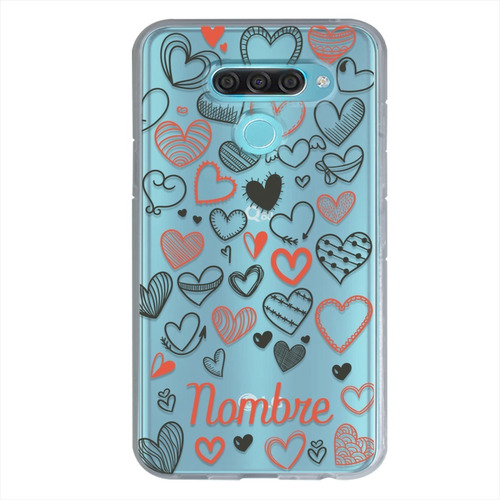 Funda LG Antigolpes Corazones Personalizada Tu Nombre