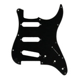 Escudo Guitarra Stratocaster Preto 3 Camadas Sss 11 Furos