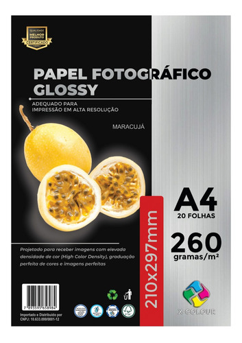 Papel Fotográfico Glossy A4 260g 100 Folhas Premium