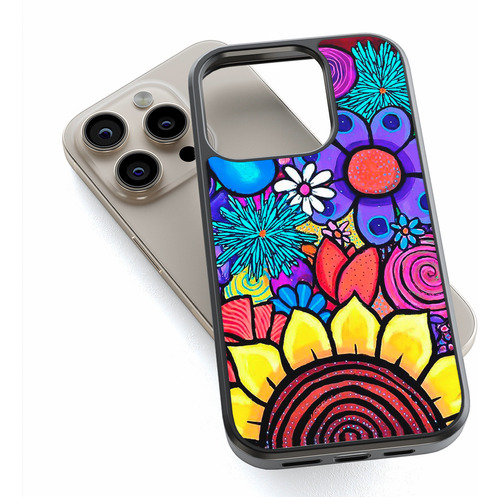 Funda Protectora Para iPhone Flores De Colores Case Tpu Mamá