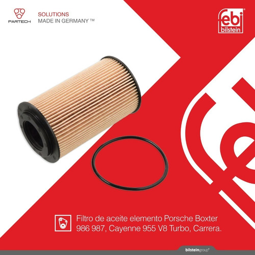 Filtro Aceite Elemento Porsche Boxter 986 987, Cayenne Febi  Foto 2