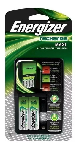 Cargador Energizer Maxi Con Dos Pilas Aa Recargables
