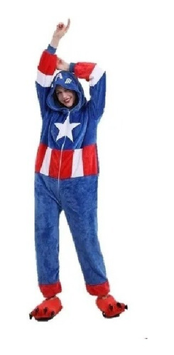Pijama Completa Capitán América, Niño Niña Unisex  Kigurumis