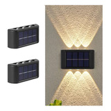 Pack 4 Aplique Pared Exterior Solar Jardin Decoracion 6led