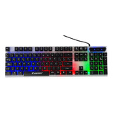 Teclado Retroiluminado Multimedia Luz Rgb Español Gamer Usb