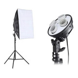 Kit Iluminacion Con Bombillos Tripode+ Softbox+ Socket X4