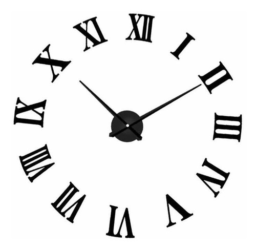 Reloj Adhesivo De Pared 3d Pequeño 50x50cm  Números Romanos
