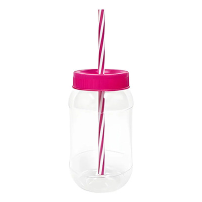 25 Pzs Dulcero Fiesta Termo Vaso Cilindro 500 Ml Tapa Popote Cilindro Popote Fiusha