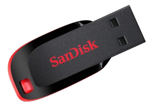 Memoria Usb Sandisk Cruzer Blade 64gb 2.0 Negro Y Rojo