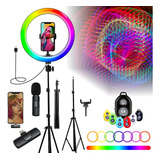 Ringlinght Rgb Iluminador Led Microfone Compativel iPhone