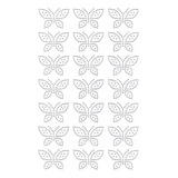 Plancha De Strass Tacha Termoadhesiva Mariposa Plata 21u.