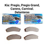 Pastllas De Frenos 0425 Pregio/carnival/carens/sedona Kia Pregio