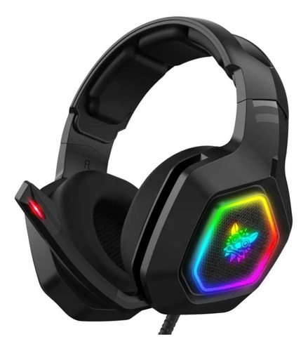 Fone De Ouvido Gamer Onikumak10 Preto Com Luz Rgb Led