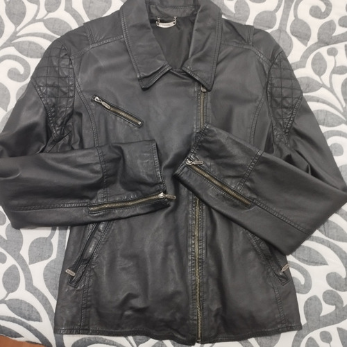 Campera Chaqueta Negra Mujer Cuero De Oveja Prune Talle Xl 