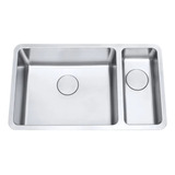 Cuba E Meia  Dupla Inox Escovado  F203g 76x45x20cm Arell