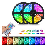 Pack 2x Tira Cinta Led 5mts(10mt)  Rgb5050 Control 44 Botone