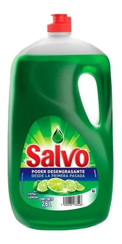 Lavatrastes Líquido Salvo Total Limón 2.6 Litros