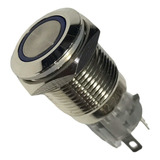 Pulsador Switch Industrial Metalico 16mm Con Led 12v 5 Patas