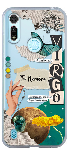 Funda Para Motorola Mujer Signo Zodiaco Virgo Con Tu Nombre