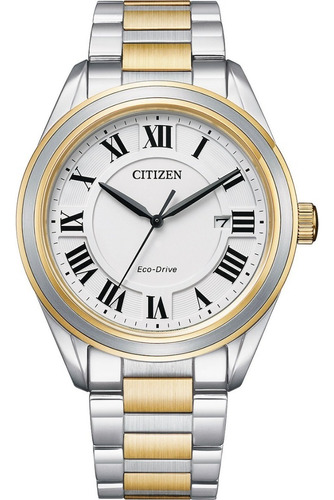 Reloj Citizen Eco-drive Arezzo Aw1694-50a Dama Time Square Color De La Correa Plateado Con Recubrimiento Pvd Dorado Color Del Bisel Plateado Con Recubrimiento Pvd Dorado Color Del Fondo Blanco