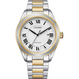 Reloj Citizen Eco-drive Arezzo Aw1694-50a Dama Time Square Color De La Correa Plateado Con Recubrimiento Pvd Dorado Color Del Bisel Plateado Con Recubrimiento Pvd Dorado Color Del Fondo Blanco