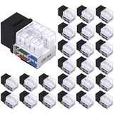 25 Pack Cat6a Rj45 90 Grado Keystone Jack De Insercion ...