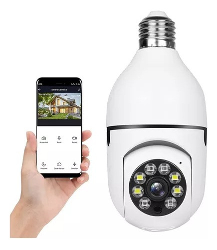 Camara Seguridad Wifi Monitoreo 360 Foco Espia