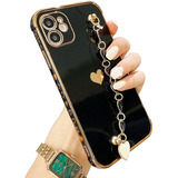 Funda Para iPhone 11, Negra/con Correa/con Corazon