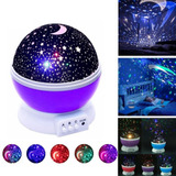 Abajur Base Lilas Projetor Estrelas Lua Decoração Ambiente