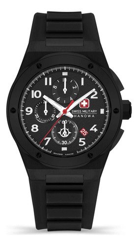 Reloj Swiss Military Smwgo2102030 Para Hombre Cronografo Color De La Malla Negro Color Del Bisel Negro Color Del Fondo Negro