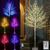 Árbol De Abedul Colorido De 7 Pies 150 Led, Árbol Ilu...