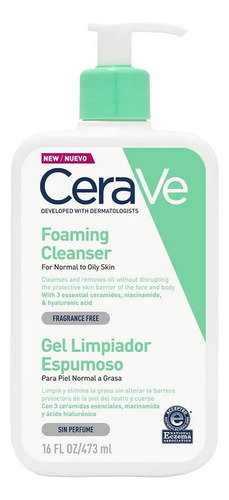 Gel Limpiador Espumoso Cerave Piel Normal A Grasa 236ml