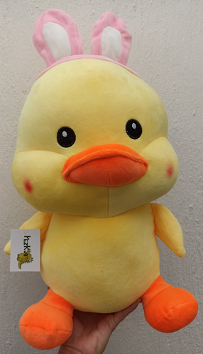 Peluche; Hermoso Pato Sally Con Diadema De Conejito Gigante