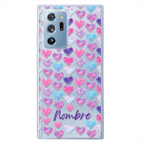 Funda Galaxy Uso Rudo Corazones Personalizada Tu Nombre