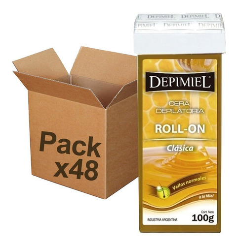 Kit 48 Ceras Depilatorias Roll On Descartable Depimiel 100gr