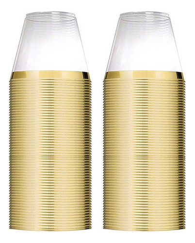 Vasos De Plástico Dorados Desechables De 9 Oz, Copa De Vino