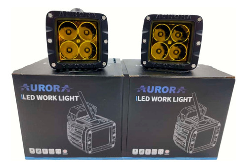 Faros Led Duallys Aurora 4 Pul 40w Golden Ambar Potente Par