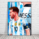 Cuadro Decorativo Futbol Leonel Messi Argentina Arte 