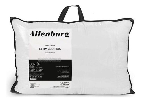Travesseiro 300 Fios Cetim - Altenburg Cor Branco Desenho Do Tecido Liso Tamanho Unico