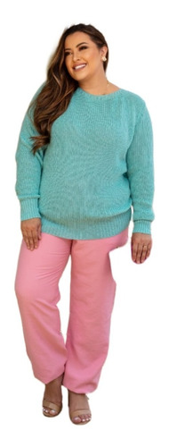 Blusa Feminina Plus Size Blusa De Frio Em Tricô 