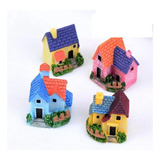 4 Casitas Colores Miniatura Mini Jardin Terrario Decoracion
