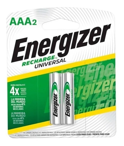 Pilas Recargables Energizer Aaa 700 Mah Blister X2