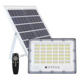 Refletor Solar Led 400w Placa Bateria Branco Frio Bivolt