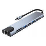 Adaptador Hub Tipo-c 8 In1 Com Saída Hdmi Usb Para Notebook