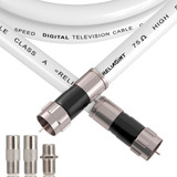 Reliagint Cable Coaxial Rg6 De 100 Pies, Color Blanco, 75 Oh