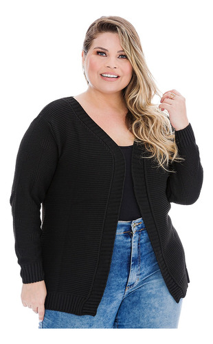 Cardigan Casaco Blusa Kimono Tricot Plus Size -025