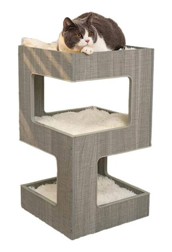 Cama Mueble De Lujo Para Gatos - Tres Niveles - Decorativa
