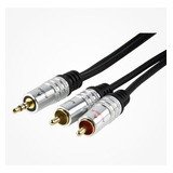 Cable Puresonic 3.5 A 2 Rca  Calidad Fichas Gold 1.8 Metros